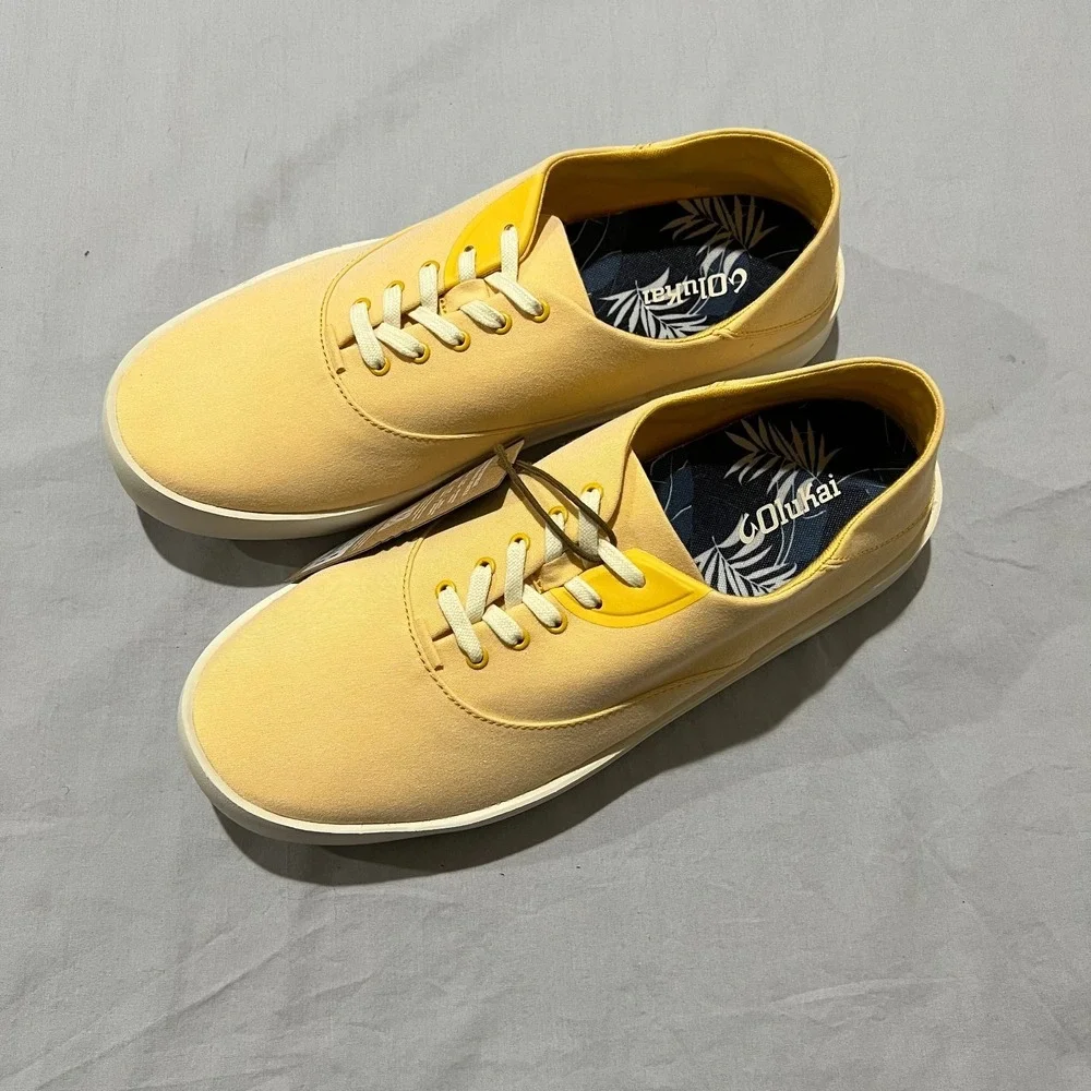 NWT Olukai Mens Solar Glow Canvas Lace Up Tradewind Casual Sneaker Shoes Size 11